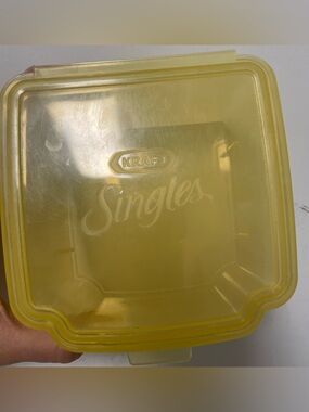 Vintage Kraft Singles Cheese Storage Container - Rare Yellow Great Shape!